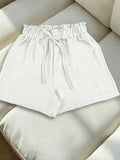 Extended Fake Drawstring Shorts - White