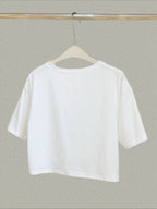 New Women'S Casual Short-Sleeve T-Shirt - Featuring a Cute Cat Head Print, Comfortable Loose Fit, Drawstring Hem Design That Reveals The Waist, Made from Soft Fabric, Machine Washable, Perfect for Spring And Summer Fashion, Suitable for Travel - White