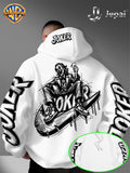 Official Warner Bros., Trendy Cool American Street Style DC Classic Character Themed Print Hoodie, American Street Style Unisex Long Sleeve Top, Suitable for Daily And Outdoor Activities, Ideal Warm Outerwear Choice for Autumn And Winter! - White