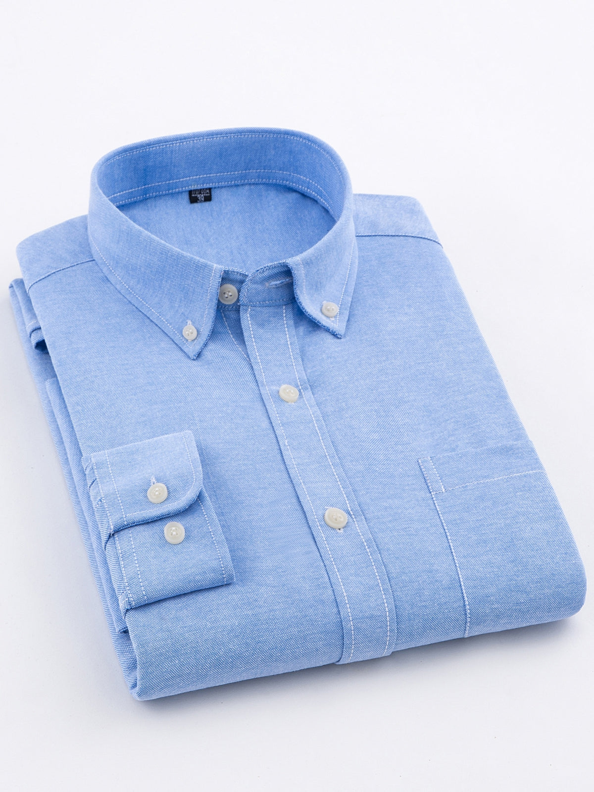 Three-pc Classic Men's Oxford Plain Color Shirts, Simple and Elegant Casual Long-Sleeve Shirts, Available in Multiple Colors for Easy Mix and Match - Blue+Black+Navy