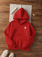 Women'S Casual Hooded Sweatshirt | Fashionable Moon and Stars Print, Comfortable, Machine Washable, Perfect for Autumn/Winter - Red