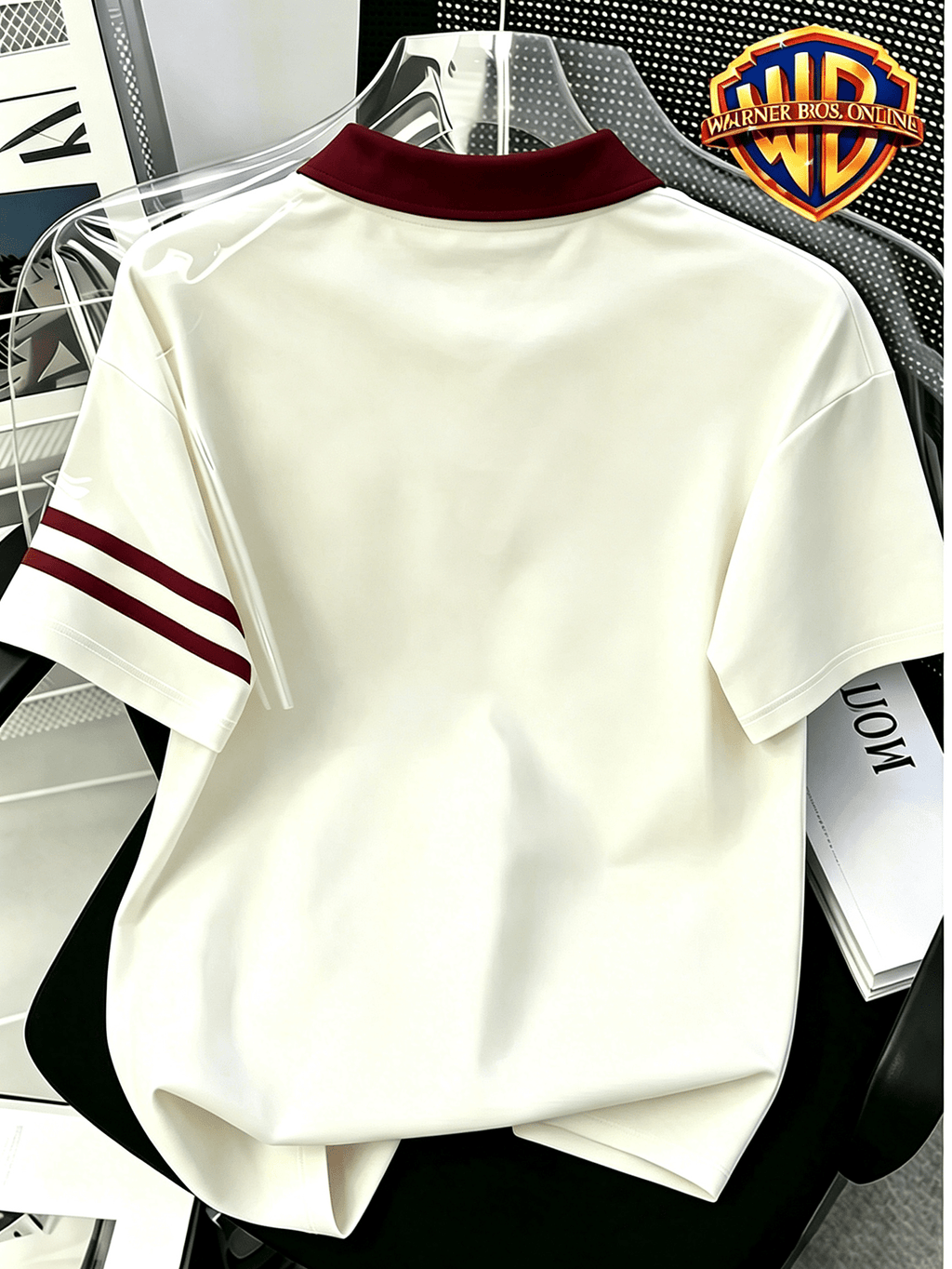 1pc, Le Yitong Rabbit T-Shirt Print Men'S Summer Casual Polo Shirt, Preppy Style Leisure Couple Short Sleeve Top, Summer Daily Outing, Campus Wear, Student Couple Style Best Choice, Suitable for Daily Outing And Athletic Wear - Unisex - Burgundy