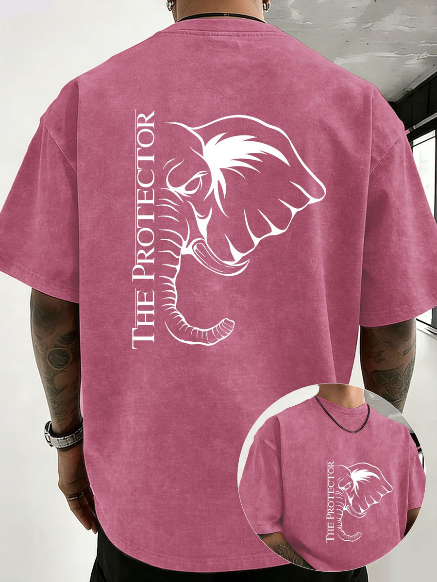 2026 Back-To-School Trendy T-Shirt Unisex, Washed Distressed Loose Fit, Double-Sided Print, Breathable And Sweat-Absorbent, Campus Outdoor Sports Loose Short Sleeve, Sweat-Resistant - Rose Red