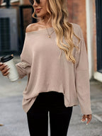Targeted Women'S Casual Fashion Long-Sleeved Top - Khaki