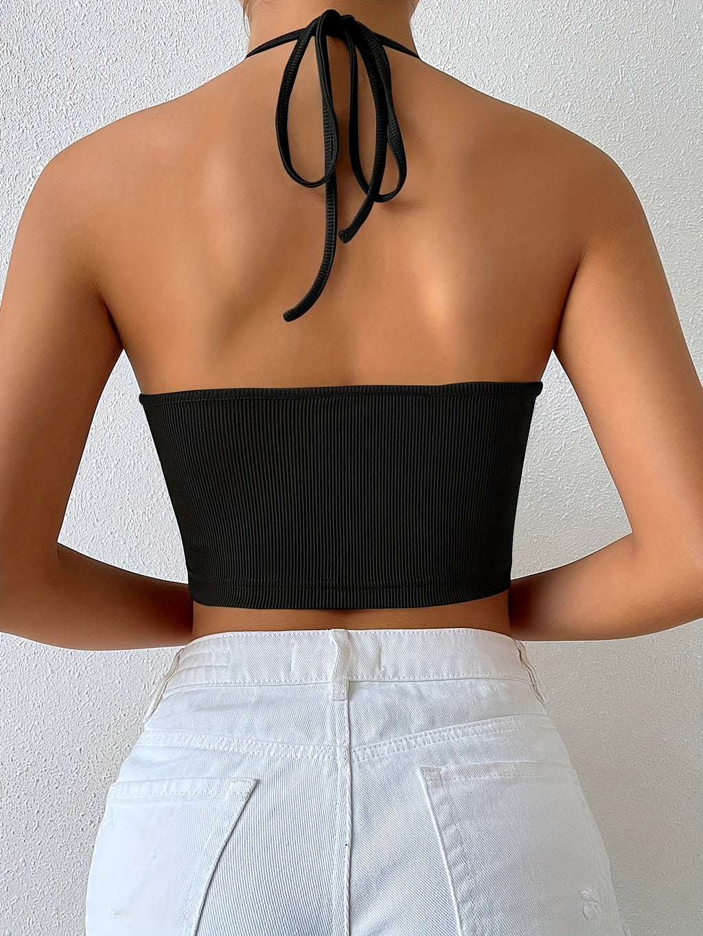 Women'S Leopard Print Hollow-Out Link Design Summer Short Top - Black