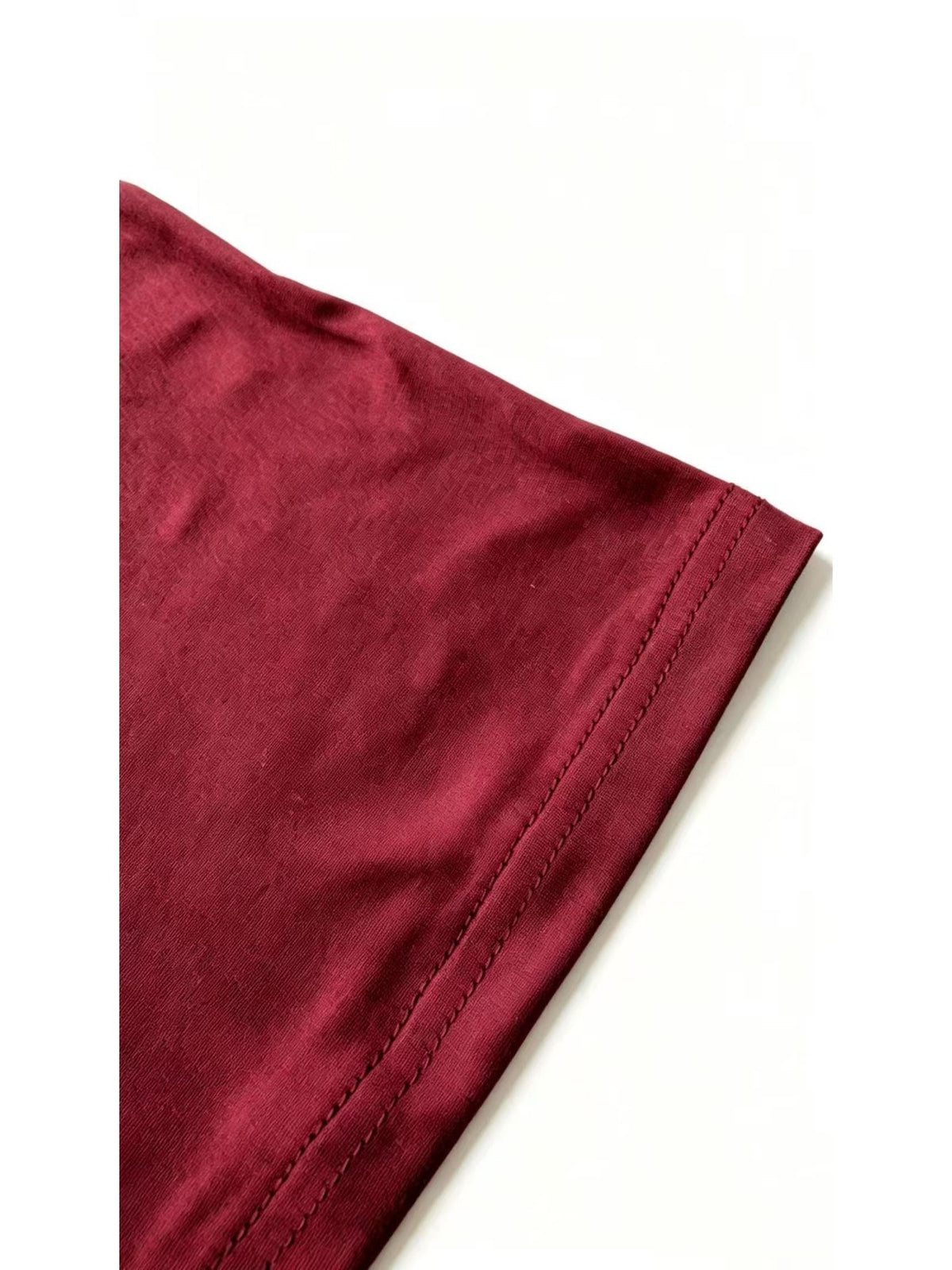 Summer Men'S Fashion Lace-Up Henley Short Sleeve Print T-Shirt, Mandarin Collar Top, Fitness Workout Training Short Sleeve - Burgundy
