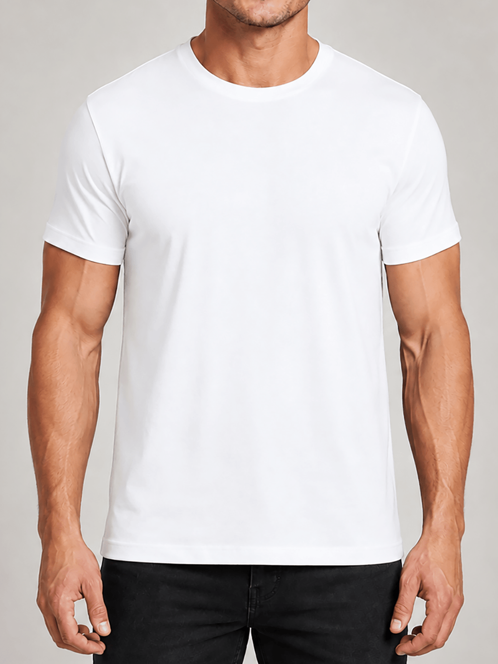 7pcs Men's Pure Cotton Short-sleeved T-shirts, Available in Black and White, Featuring Pure Color, Round Neck, Lightweight, Comfortable, Washable, and Breathable Tops, Suitable for Daily Casual Wear, Sports, Outdoor Hiking, and Work Attire - White 7pcs