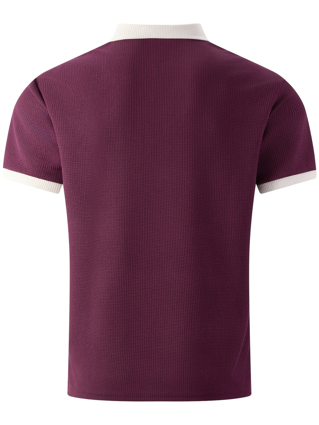 High-quality Men's Design Zippered Short-sleeved Polo Shirt, Contrasting Color Collar Design, Soft Fabric, Comfortable Experience, Versatile and Trendy Style, Suitable for Various Occasions Such as Traveling, Shopping, Casual Walking, Etc. - Red
