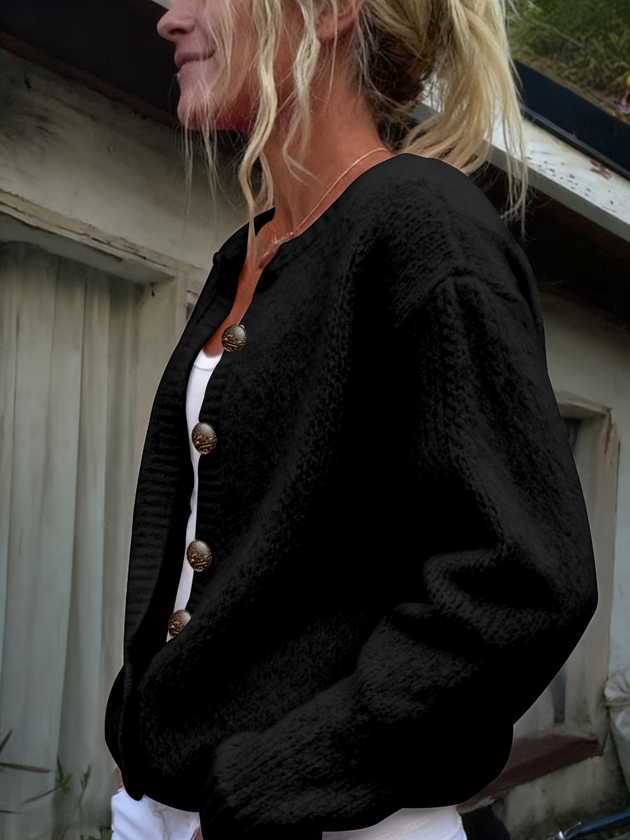 Women'S Thick Needle Sweater, Suitable for Autumn And Winter, Casual Warmth, Elegant And Versatile, Ideal for Holiday Parties. Long-Sleeved Shirt - Black