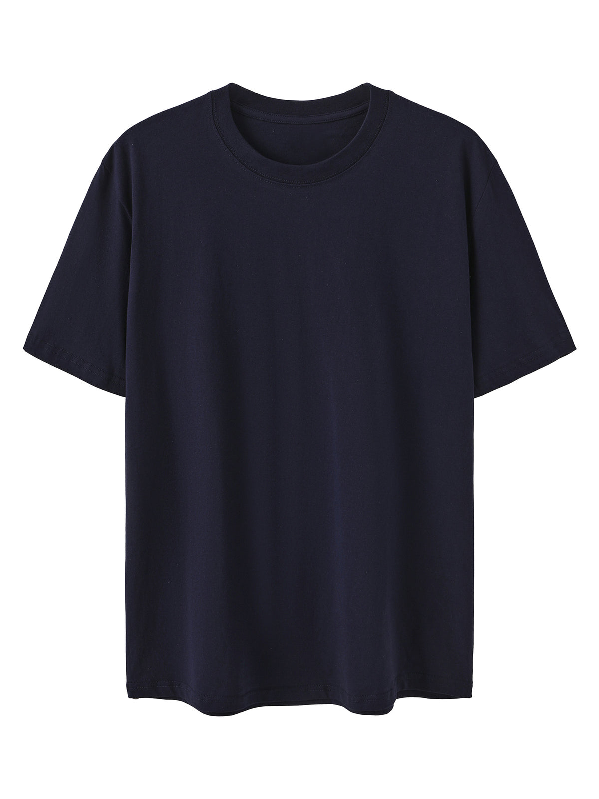 Men's New Style Pure Cotton Short Sleeve Crew Neck T-Shirt with Palm Tree Sunset Print, Suitable for Vacation, Daily Casual Wear, Comfortable, Soft, Breathable, Summer Essential - Navy Color