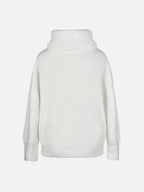 Women'S Comfortable Pullover Sweater - Long Sleeve, Round Neck, Button-Up Design, Solid Color, Loose Fit, Suitable for Casual Wear in Fall And Winter, Casual Sweater Women'S Pullover - White