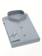 New Fashion Casual Stand Collar Long Sleeve, Smart Casual - Grey
