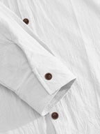 2pcs Men's Linen Fabric Henley Collar Long Sleeve Shirt, Simple Vintage Style, Loose Fit for Spring and Autumn, Multiple Color Options, Suitable for Outdoor Outings, Urban Commuting, and Home Wear, Versatile for Daily Casual and Holiday Occasions - Black+White