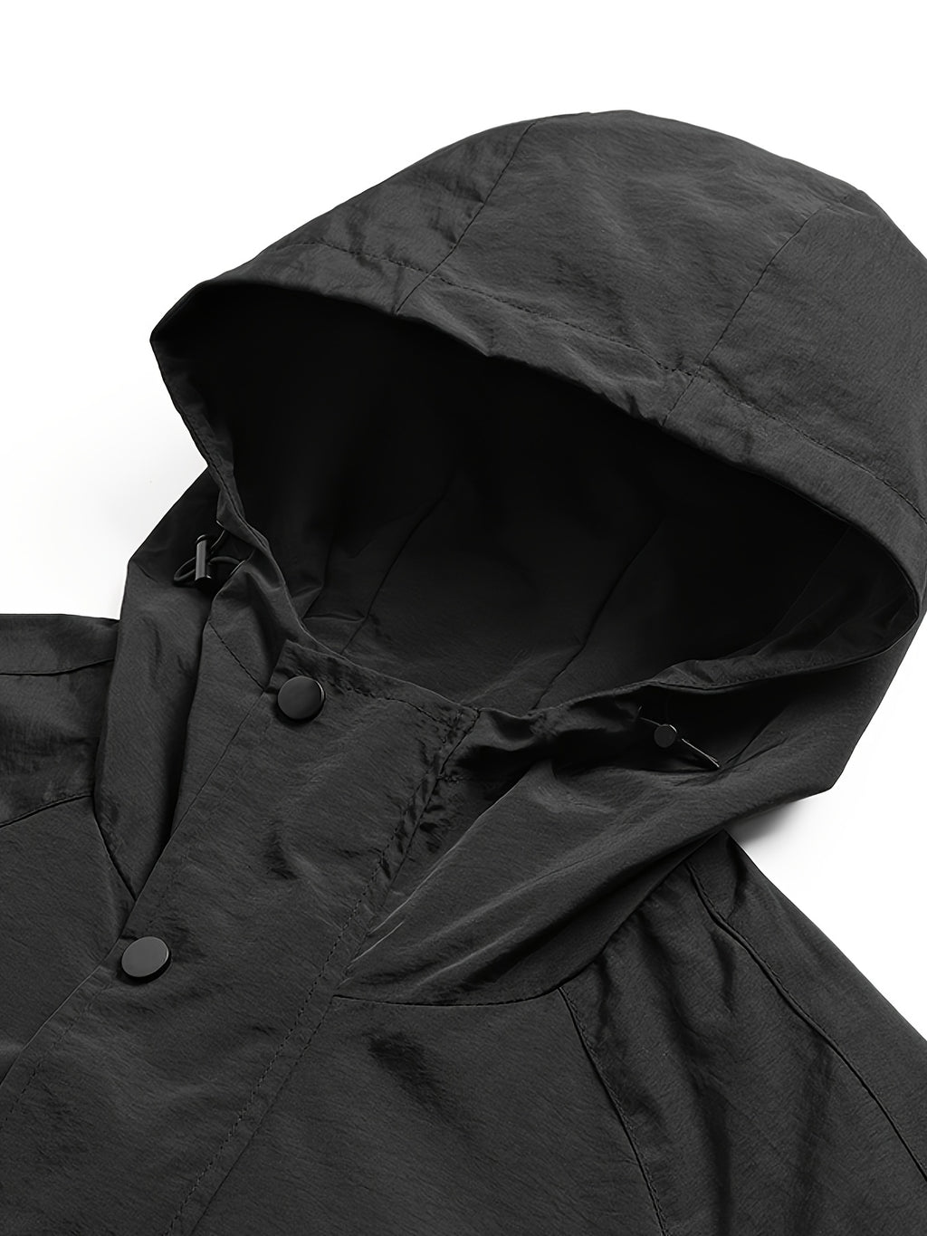 Chunqiu Men's Outdoor Hiking Lightweight Breathable Hooded Jacket - Black
