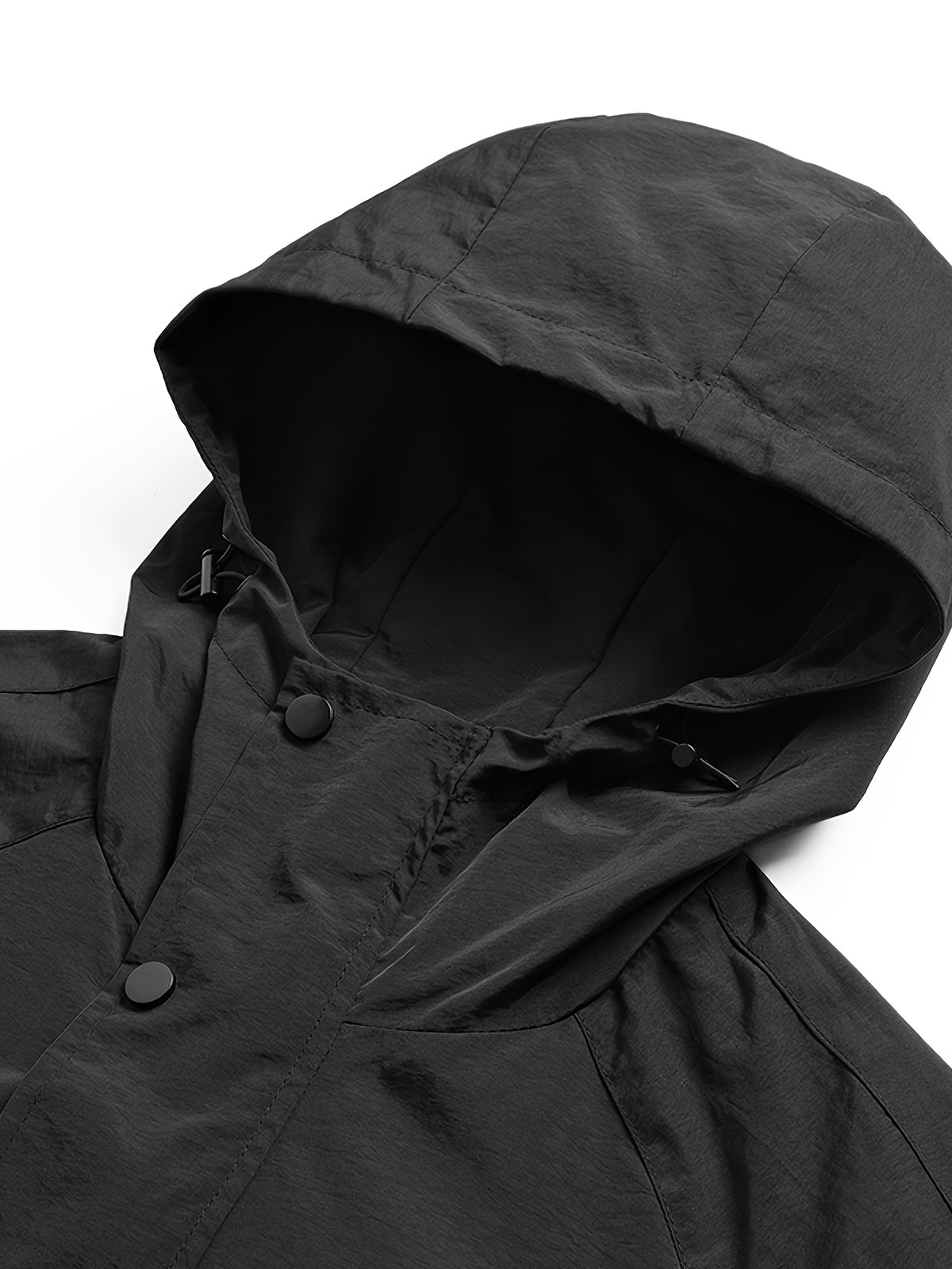 Chunqiu Men's Outdoor Hiking Lightweight Breathable Hooded Jacket - Black