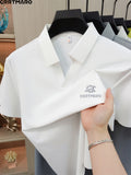 Cartama CRRTMARO Summer New Men'S Short Sleeve Polo Shirt Easy Business Casual High-End Breathable Half Sleeve T-Shirt Men'S Wear Yongxing - White