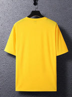 2pcs Men's Round Neck Pocket Short-Sleeve T-Shirt, Suitable for Summer Outdoor Casual Wear, Versatile Casual Knit Top, Men's Casual Pocket Design Sport T-Shirt - Black+Yellow