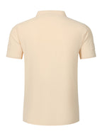 Men's Solid Color V-Neck Short Sleeve T-Shirt, Summer Casual Breathable Solid Color Top, Simple Fashionable Trendy Men's Clothing - Khaki