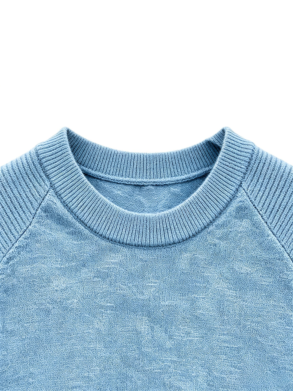 2026 Light Luxury Texture Men'S Off-Shoulder Knit Short Sleeve, Comfortable And Breathable Summer T-Shirt - Sky Blue