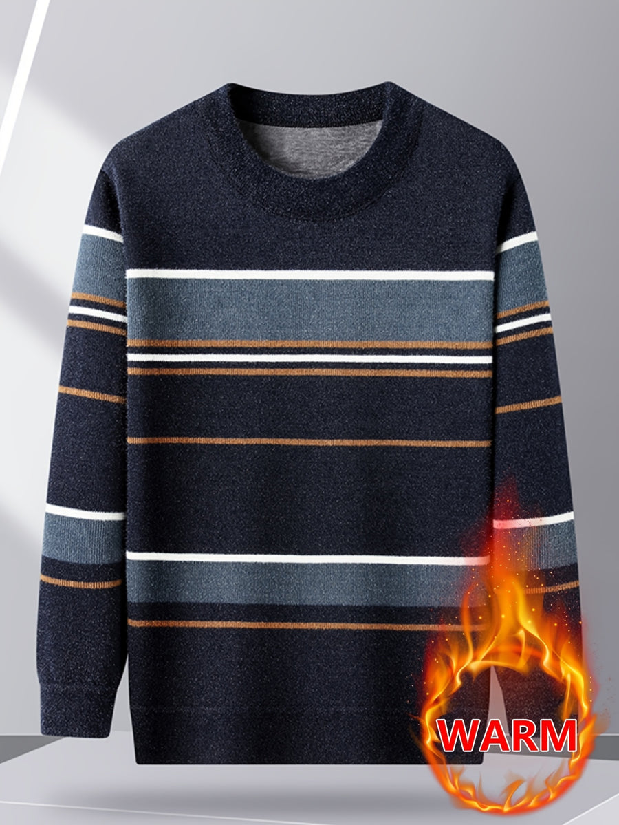 Minimalist Urban Fleece Round Neck Sweater Warm City Casual, Knit - Shangqing