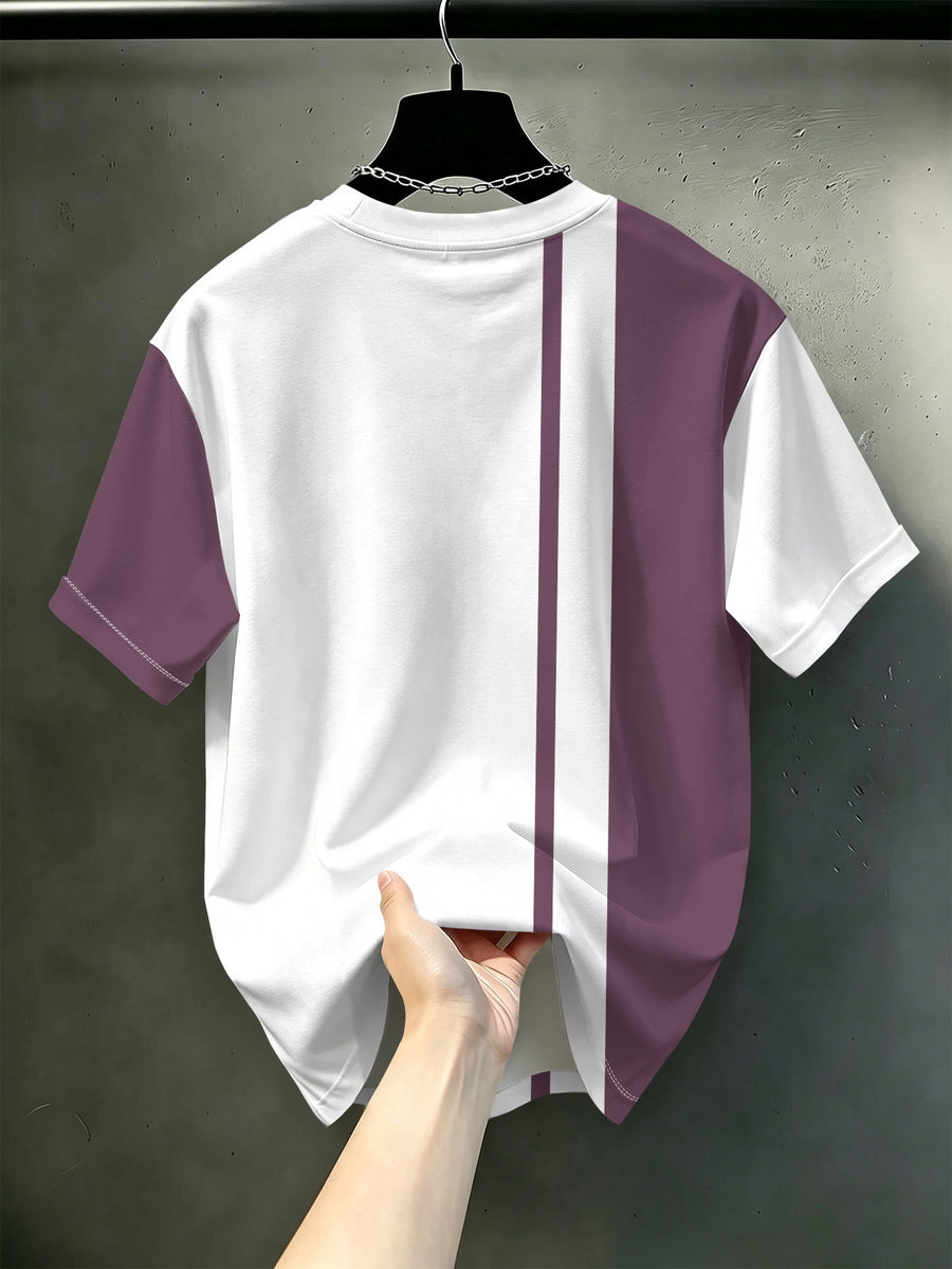 Men' Heavyweight Oversized T-Shirt - Vintage American Streetwear Short Sleeve Round Neck Tee, Loose Fit Breathable Base Layer Suitable for Daily Commuting, Outfits & Layering, Machine Washable Casual Wardrobe Essential - Mixed Color 1