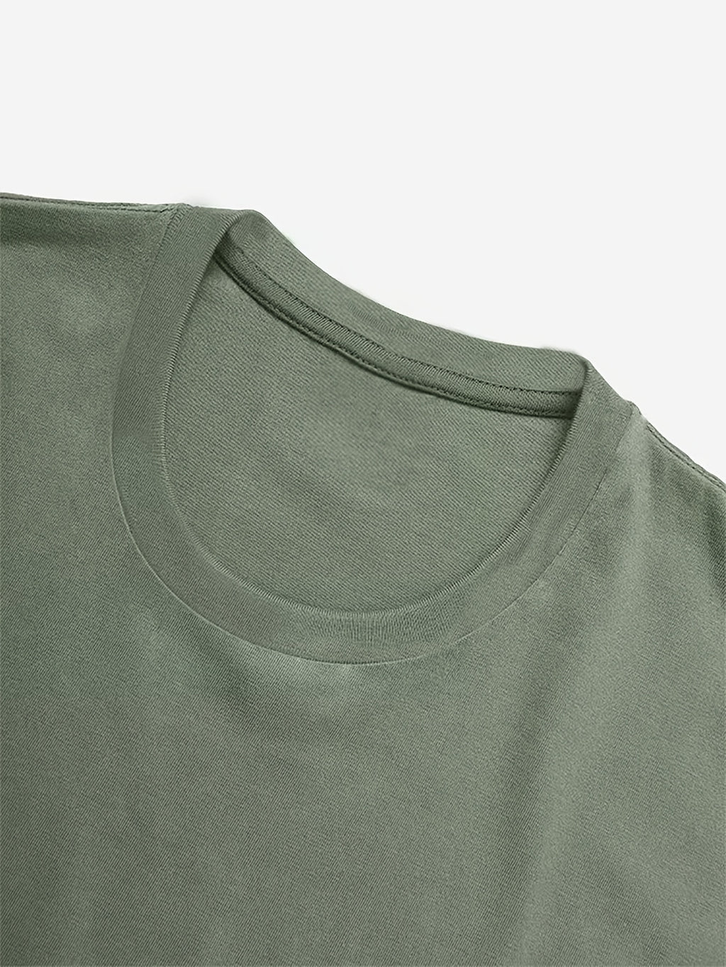 Letter Print Short Sleeve Round Neck Athletic T-Shirt Women'S Top - Olive Green