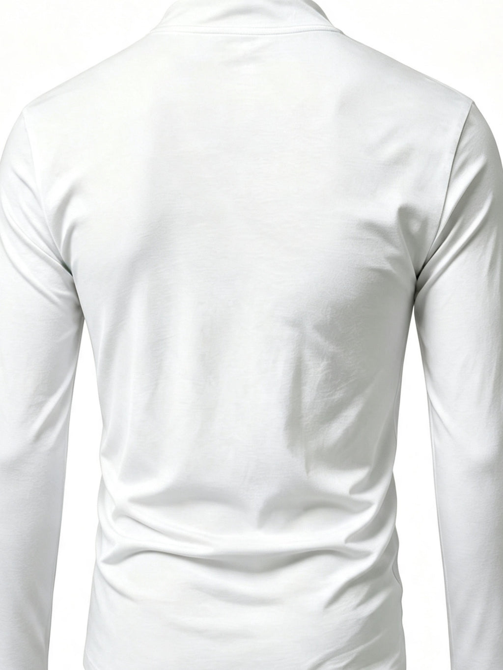 2026 New Men'S Casual Outdoor Tie-Neck Polo Shirt - K, Long Sleeve for All Seasons, Button-Less Design with Cross Drawstring, Stand Collar, Breathable And Comfortable, Quick-Dry - White