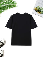 Easy WB Logo Vs. Line-Heavy Rabbit, One Easy One Complex with Layers, Breathable And Skin-Friendly Short Sleeve, Casual Fitness Sports Versatile Men'S Top - Black 2