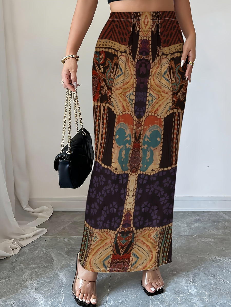 Women's High-Waisted A-Line Midi Skirt with Elastic Belt & Rose Petal Floral Print - Lightweight Flowy Fabric Suitable for Summer, Beach, Parties, Casual Outfits - Machine Washable Spring/Fall Skirt for Parties, Casual Attire, and Layering - Mixed colors