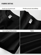 [Set of 2]Heavy-weight, Pure Cotton, Trendy Print, Sleeveless T-shirt for Men. Summer New Style, Casual, Relaxed Fit, Versatile, Can Be Worn as a Vest or Backless Top. - Black+black