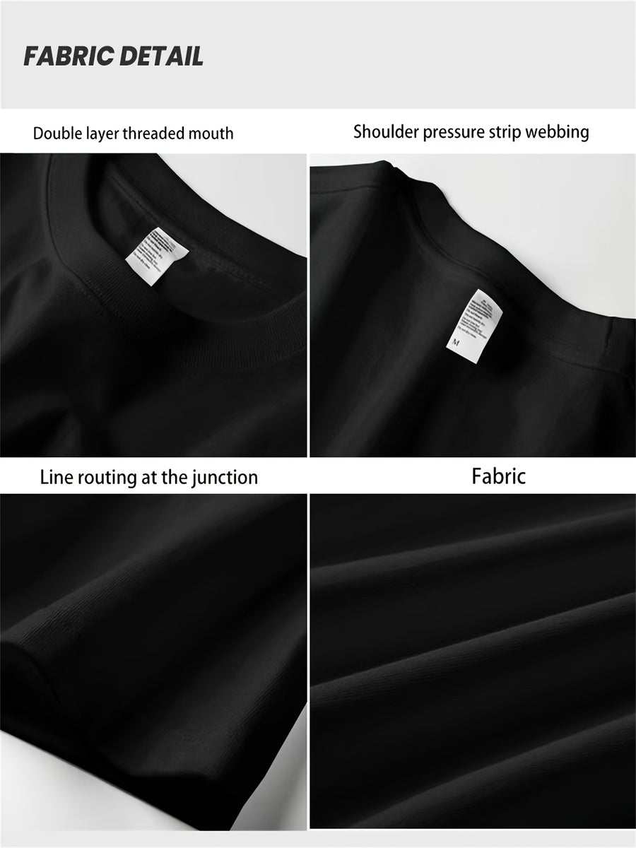 [Set of 2]Heavy-weight, Pure Cotton, Trendy Print, Sleeveless T-shirt for Men. Summer New Style, Casual, Relaxed Fit, Versatile, Can Be Worn as a Vest or Backless Top. - Black+black