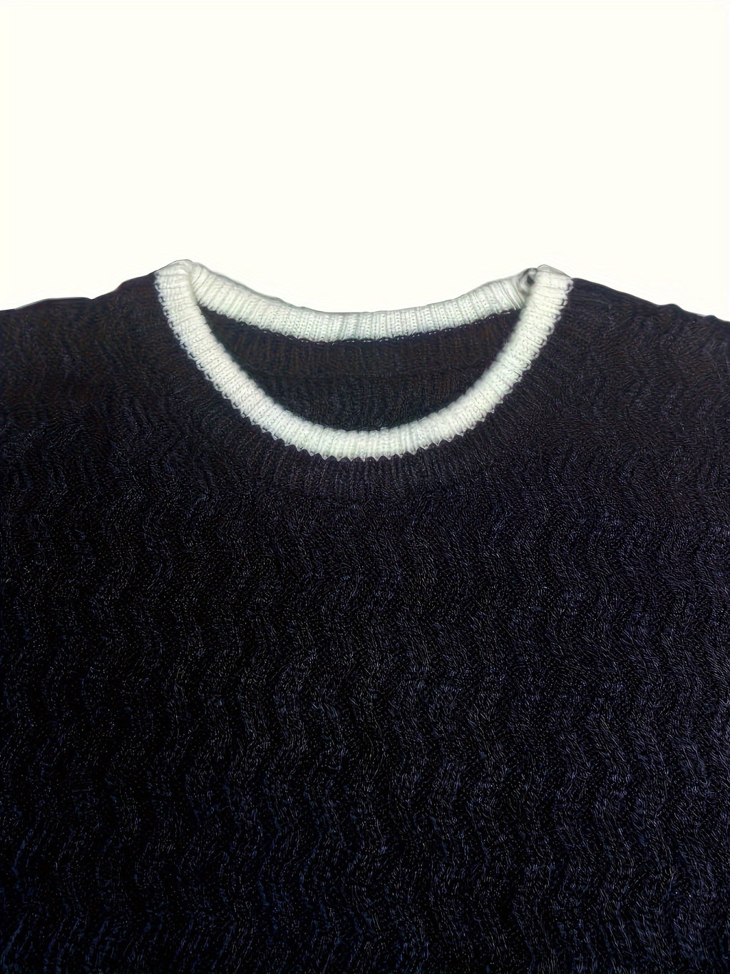 New Autumn and Winter Fashionable and Versatile Casual College Style Loose Round Neck Sweater - Black