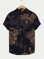 Men's Vintage Cool Short-Sleeve Shirt, Stylish Printed Casual Versatile Thin Vacation Floral Shirt - Multicolor