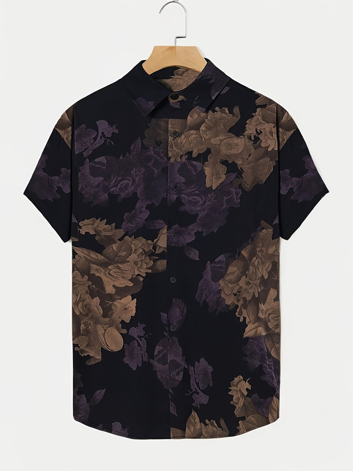 Men's Vintage Cool Short-Sleeve Shirt, Stylish Printed Casual Versatile Thin Vacation Floral Shirt - Multicolor