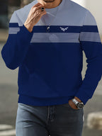 New Fashion Trendy Round Neck Sweatshirt Long Sleeve Autumn Winter Print Round Neck Sweatshirt Men'S Top - Mixed colors