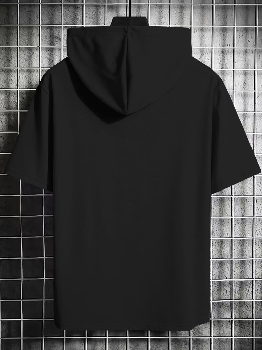 Men's Hooded Short-Sleeve Dark Graffiti Joker Print, a Summer Essential for Men. Features a Comfortable Patterned Print, Suitable for Multiple Occasions, and Is the Top Choice for Fitness and Outdoor Sports Enthusiasts - Black
