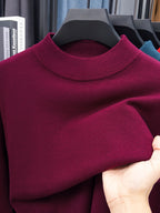 Minimalist Urban Crewneck Sweater for Portable Daily Commuting - Burgundy color