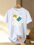 Men'S Longline T-Shirt with Trendy Street Style, Soft And Breathable, 100% Polyester, Bold Colorful Printed Design, Crew Neck, Short-Sleeve Summer Shirt, T-Shirt - White