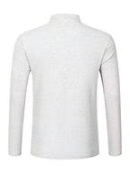 Maqiqi OBM Men's Fashion Waffle Knit Long Sleeve Henley Shirt, Stand Collar Button-Up Top with Chest Pocket and Positioned Printed LOGO, Casual Regular Fit Solid Color Spring/Autumn Daily Top - White