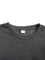 Men's New Autumn/Winter Casual Fitness Sports Thickened Crew Neck Raglan Sleeve Basic Long Sleeve Fashion Sweatshirt, 250g Brushed Fabric - Dark Gray