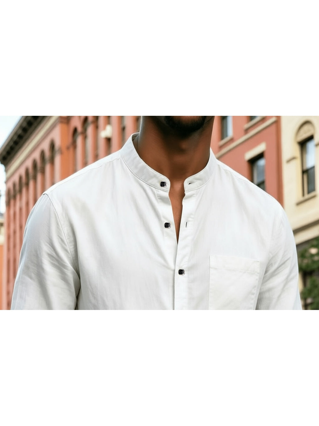 5pcs Men's  Long-Sleeve Shirts - Lightweight and Breathable Fabric with Pockets, Suitable for Summer Outdoor Walks and Vacation Wear, Ideal Gift, Casual Style, Durable Construction, Essential Travel Set - White