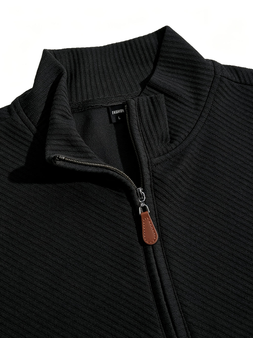 BOWZ Men's Casual Top, Solid Color Stand Collar Sweatshirt, Half-Zip Design, Warm Knit Henley Shirt, Skin-Friendly and Sweat-Absorbent, Simple, Casual, Fashionable, and Versatile, Men's Autumn/Winter Long-Sleeve Top, Suitable for Daily Leisure - Black