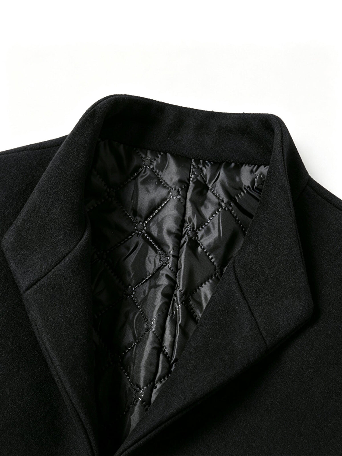 Autumn Winter Thick Warm Windproof Solid Color Stand Collar Coat, Classic Easy Retro Casual All-Match British Old Money Style Elegant Gentleman Jacket - Black