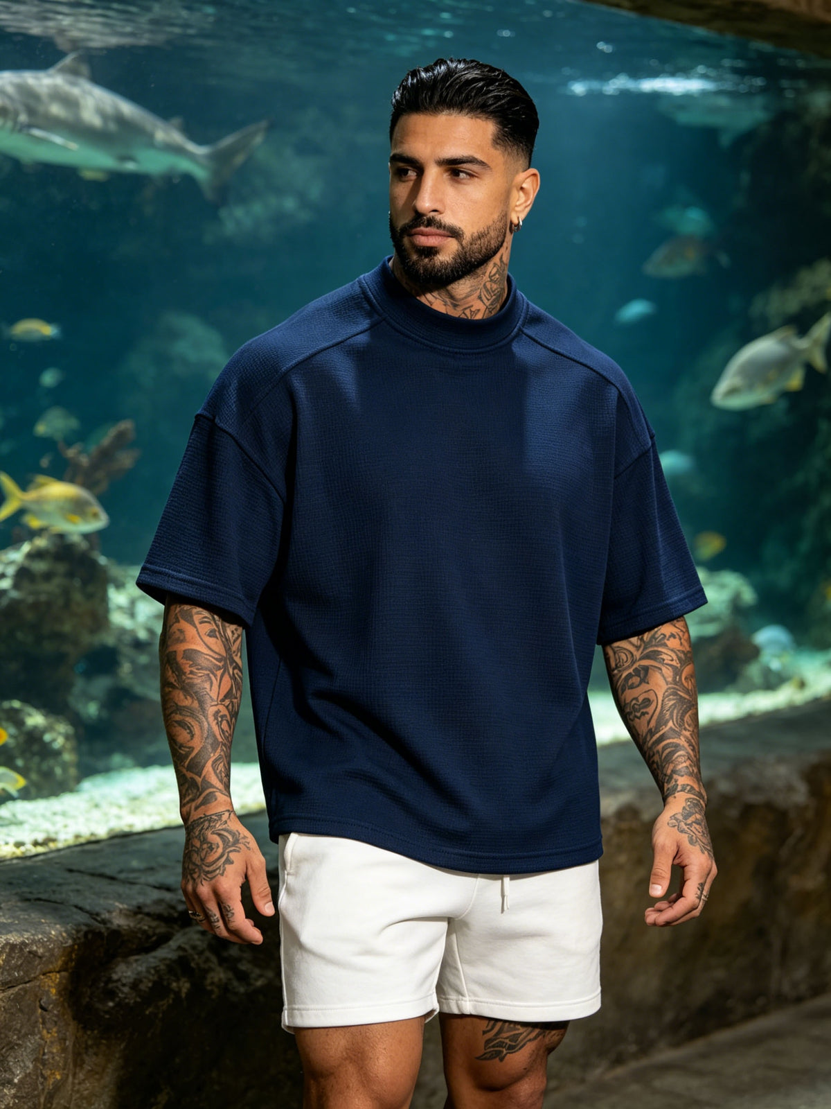 2pcs Men's Short-Sleeve T-Shirt, Loose Fit with Drop Shoulders, Trendy, Soft, Skin-Friendly, Refreshing, Durable, Casual, Lightweight, Versatile for Sports, Spring/Summer Streetwear, Commuting, Daily Essentials - Mixed Color 2