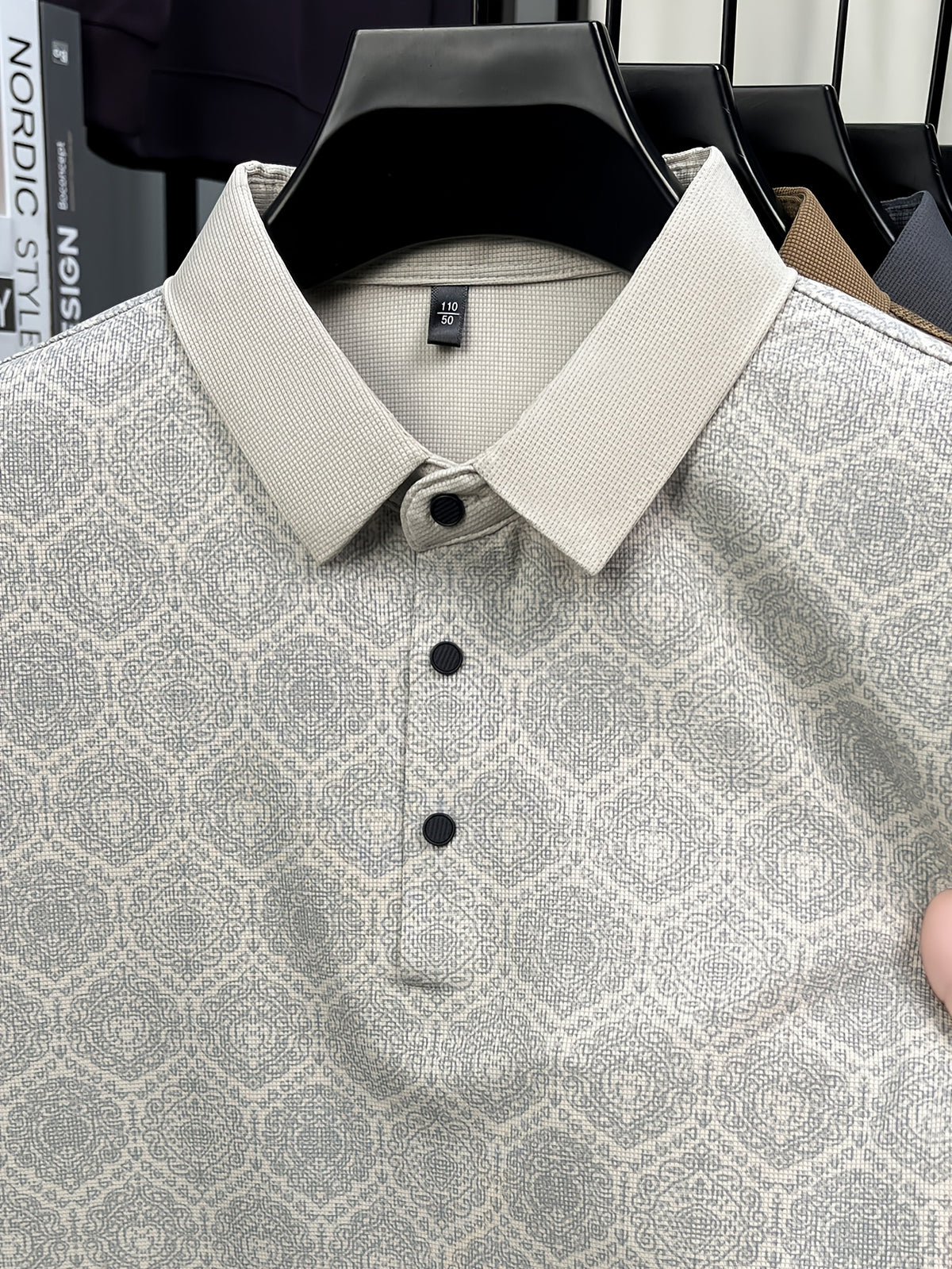 Summer Short Sleeve Men'S Print T-Shirt, Basic Style Versatile Commuter Top, Casual Men'S Athletic Wear, Golf Tennis Training Outfit, Men'S Office Commute Attire, Middle-Aged Men'S Outdoor Clothing - Beige