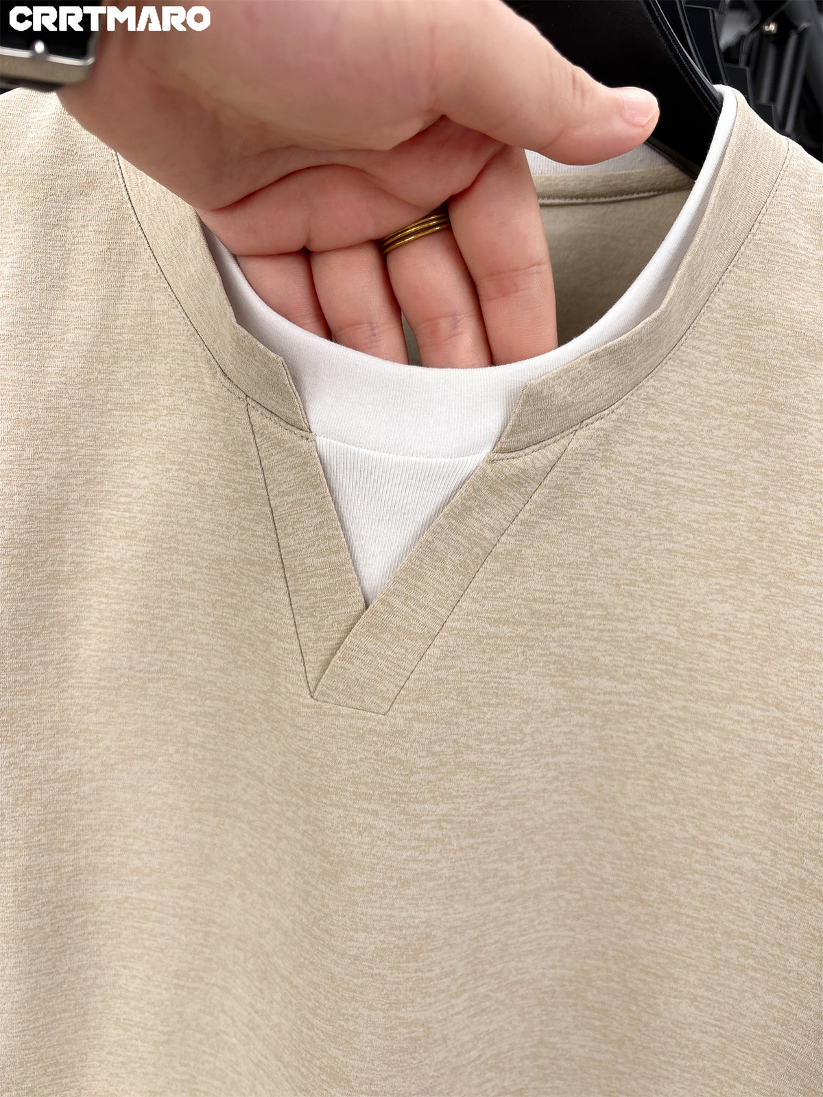 CRRTMARO Summer New Round Neck Quick-Dry Short Sleeve T-Shirt Men'S Youth Loose Casual Short Sleeve Top Men'S Clothing Huiwang - Khaki