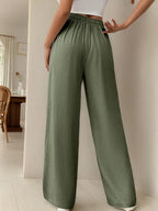 Drawstring Women'S Long Pants - Matcha Color