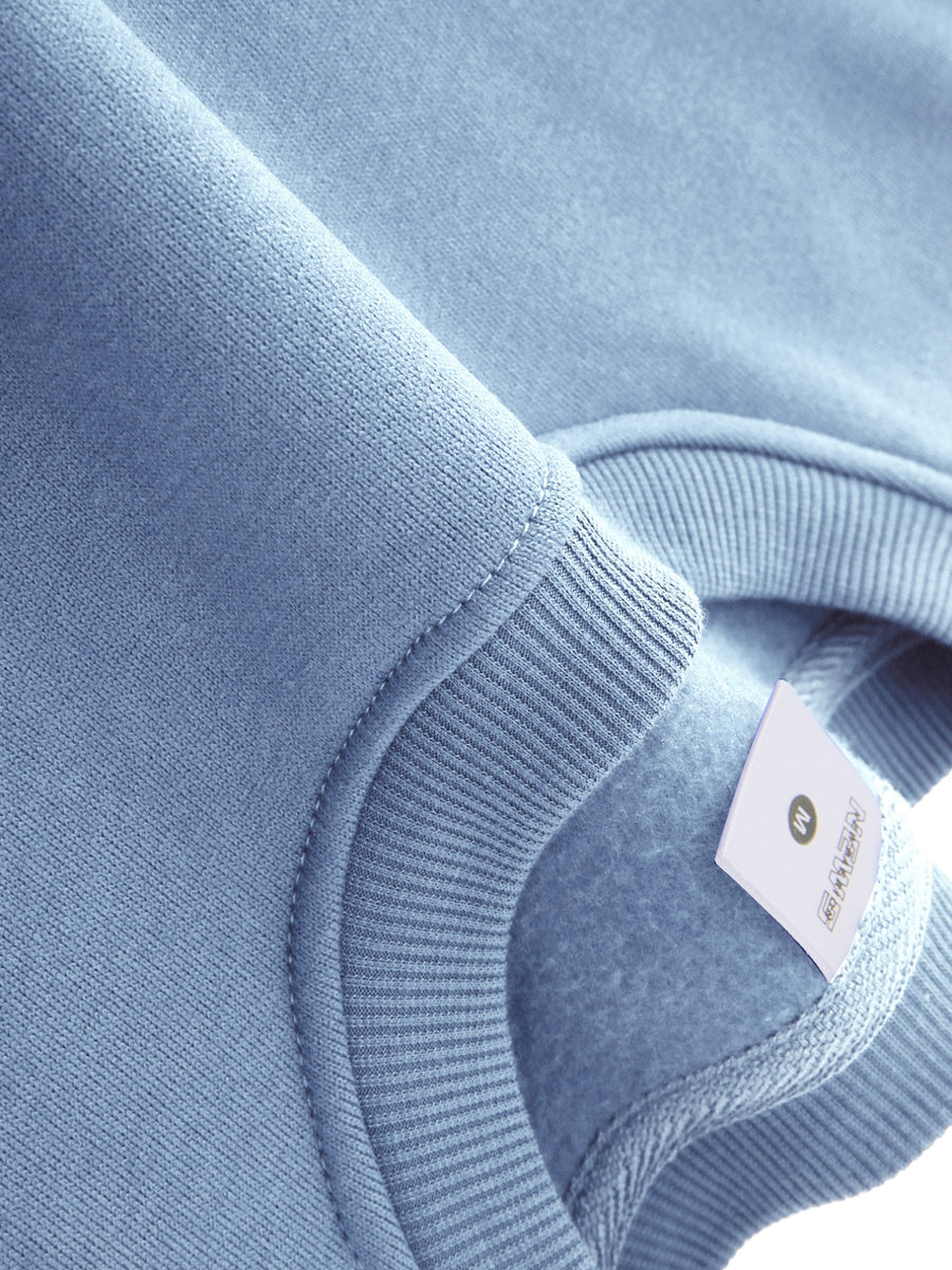 Surf SURF LOCOS Print, Men's Casual Trendy -Lined Long Sleeve Crewneck Sweatshirt, Fashion Print Sweatshirt - Light Blue