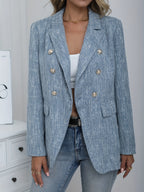 Women'S Fashion Premium Temperament Blazer - Sky Blue