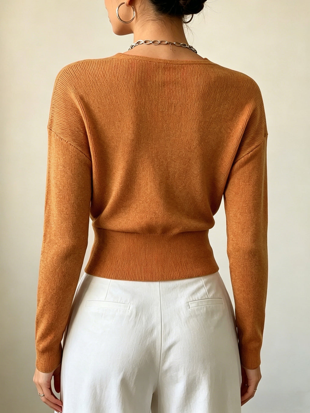 Women'S New Arrivals INS Autumn/Winter Cross-Collar Pullover, Elegant Versatile Loose Fit Machine Washable Long-Sleeve Knitwear - Camel
